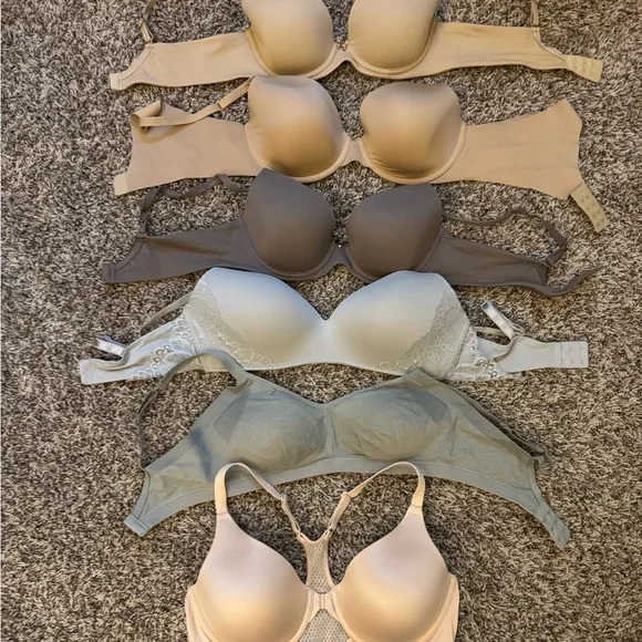 Bra Lot 6pc – Soma, Maidenform, Warners, Auden – 34B–38C Mixed Sizes - Picture 1 of 5